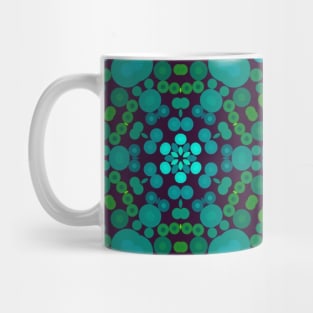 Dot Mandala Flower Blue Yellow and Pink Mug